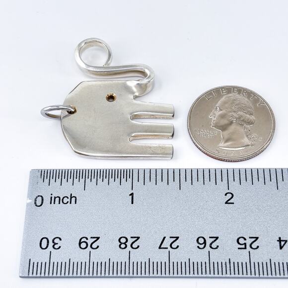 Vintage Silver-Tone Ele-fork Elephant Silverware Jewelry Pendant - Picture 5 of 6